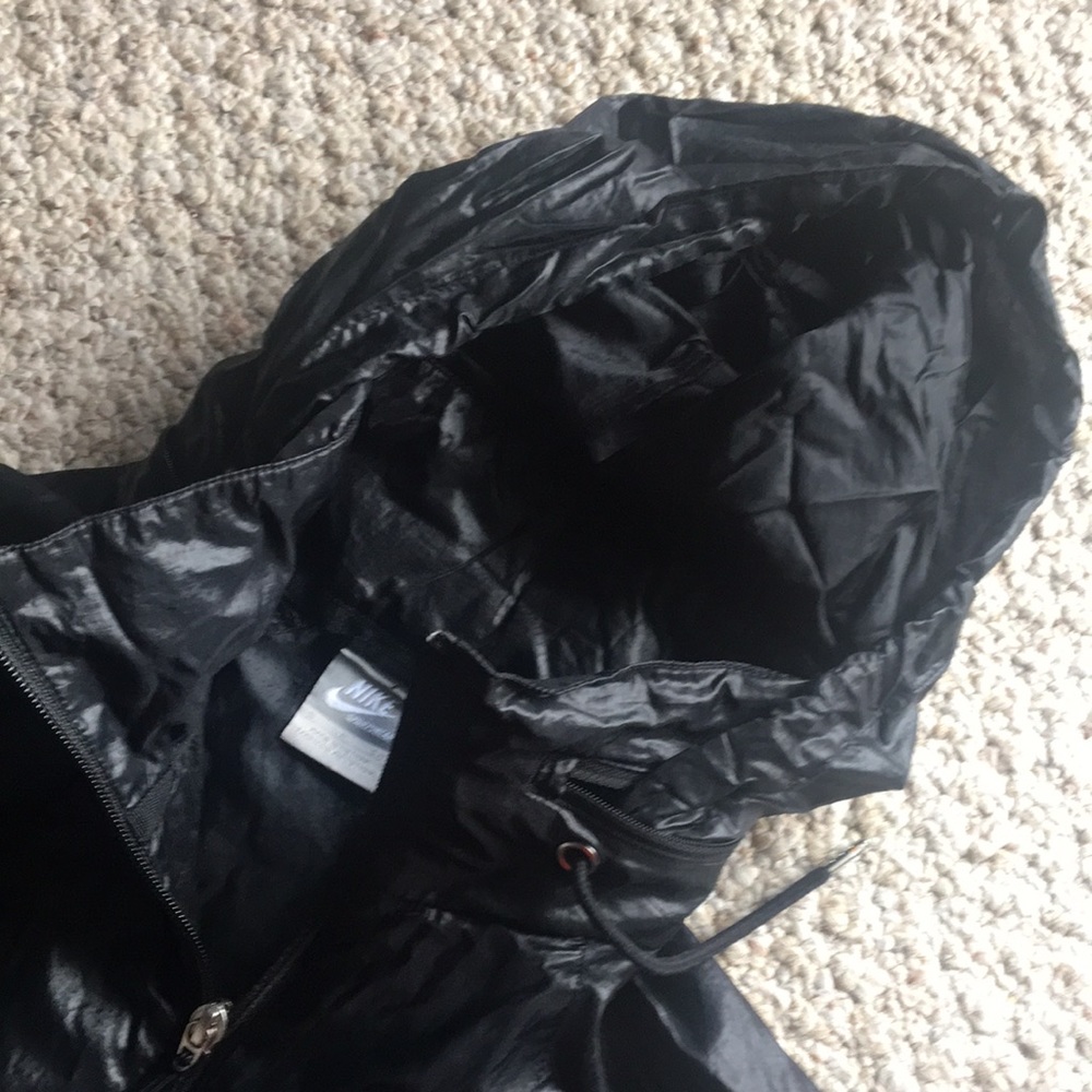 Nike NSW Casual windbreaker windrunner black packable jacket long black FC cinch - Picture 5 of 16